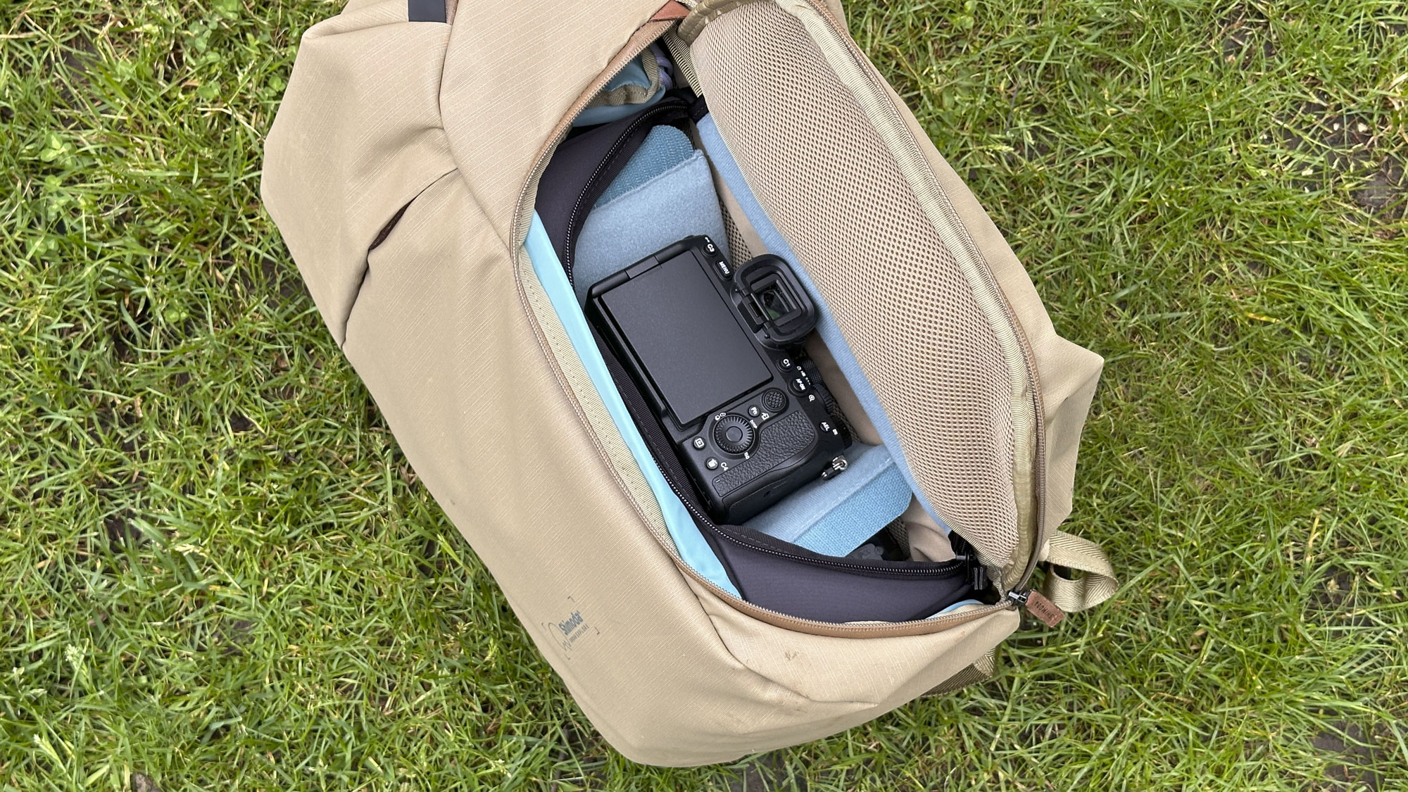 A close up shot of the Shimoda Urban Explore camera backpack