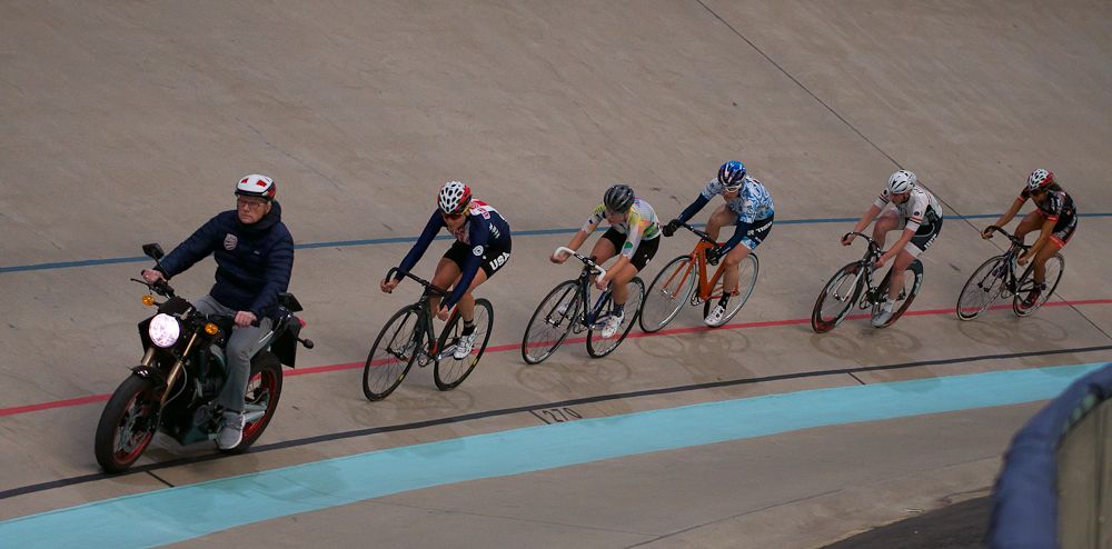 Riders on the track in Colorado Springs during USA Cycling's recent talent ID camp