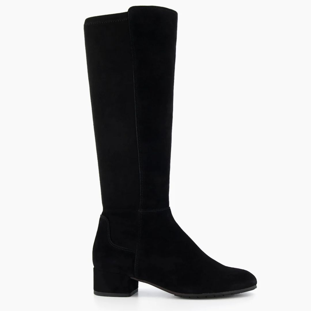 Dune Tayla Black Knee High Boots