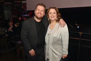 LONDON, ENGLAND - MARCH 21: James Corden and Ruth Jones attend the press night after party for "Sister Act: The Musical" at 100 Wardour St on March 21, 2024 in London, England. (Photo by Alan Chapman/Dave Benett/Getty Images)