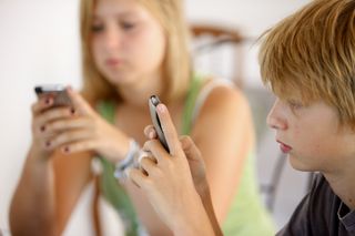 Children using iphones, TikTok
