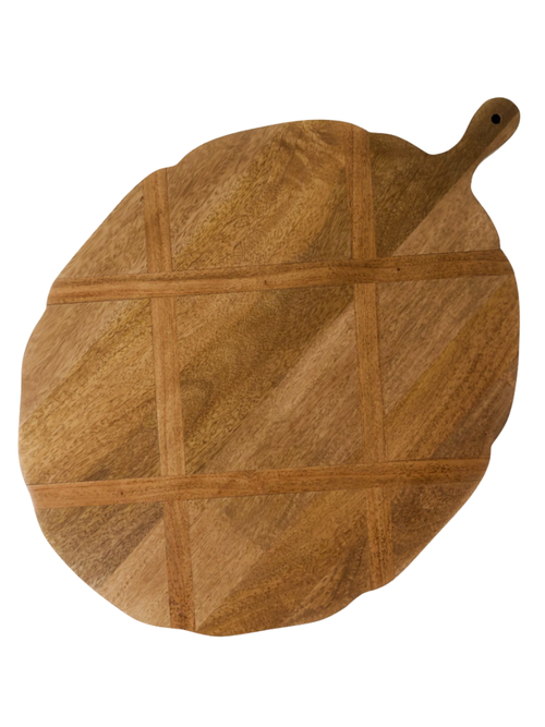 Antiqued Wood Large Oval Serving Board