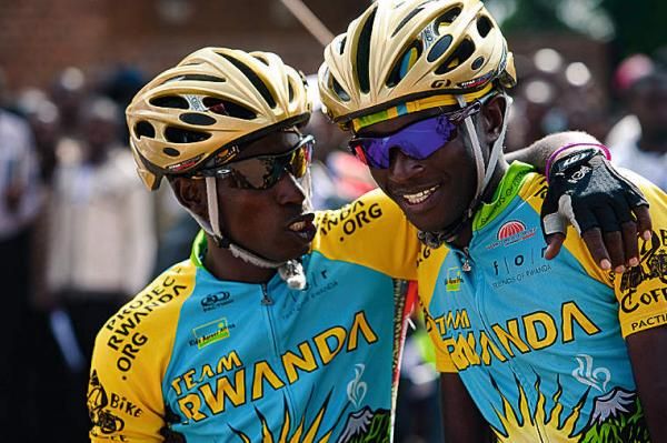 Nathan Byukusenge and teammate Jean De Dieu Uwimana