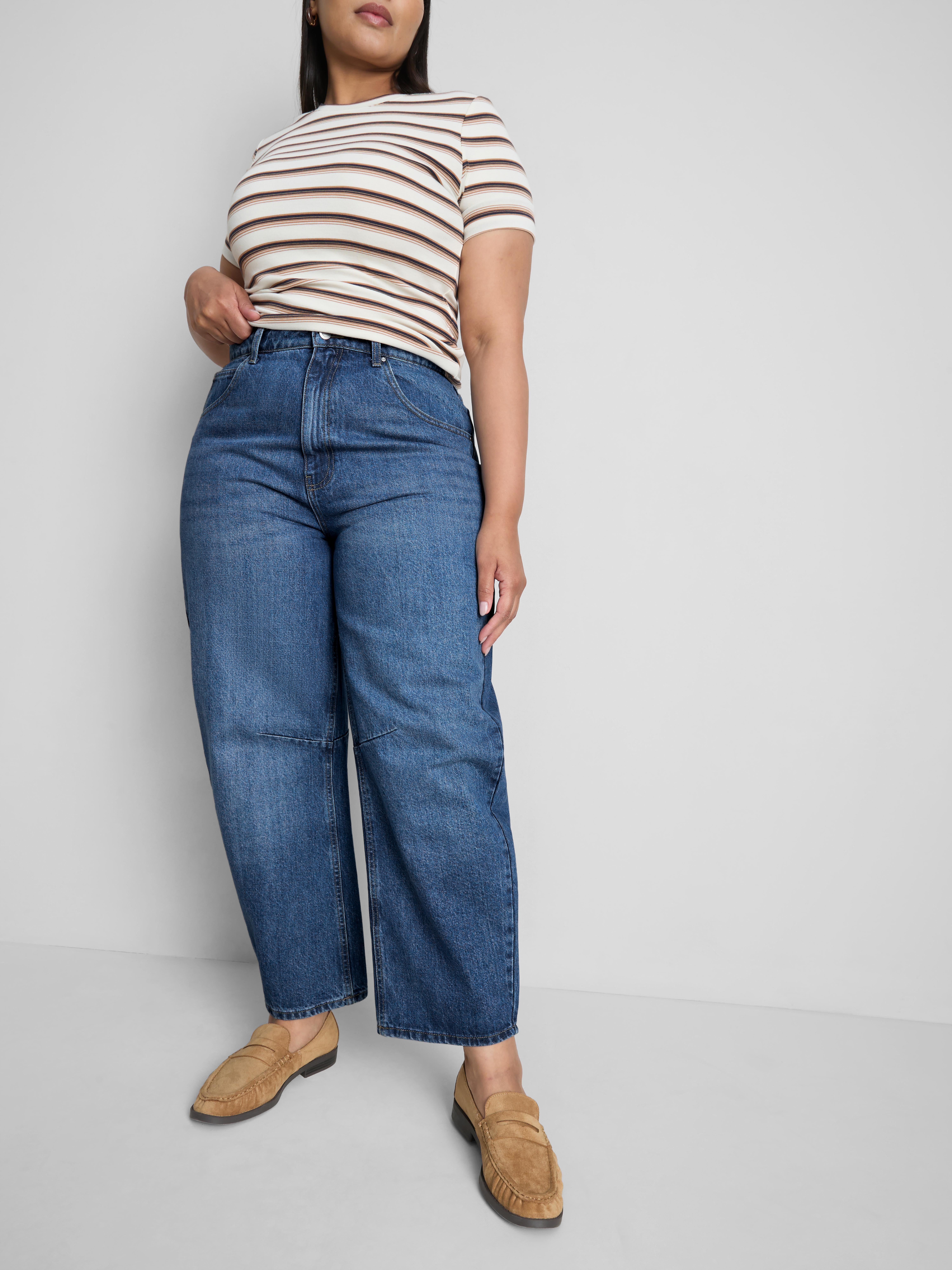 By Coleen Cotton Denim Barrel Leg Jeans