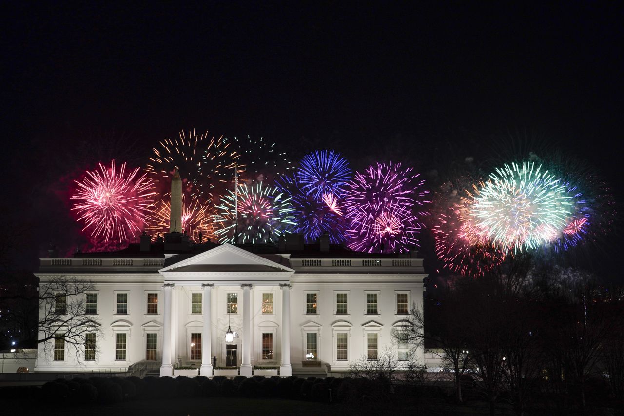 Fireworks over the White House.