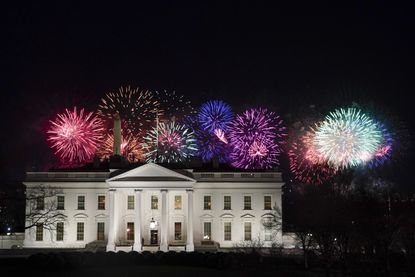Fireworks over the White House.