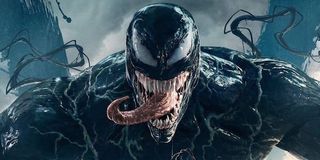 Venom snarling long tongue movie 2018