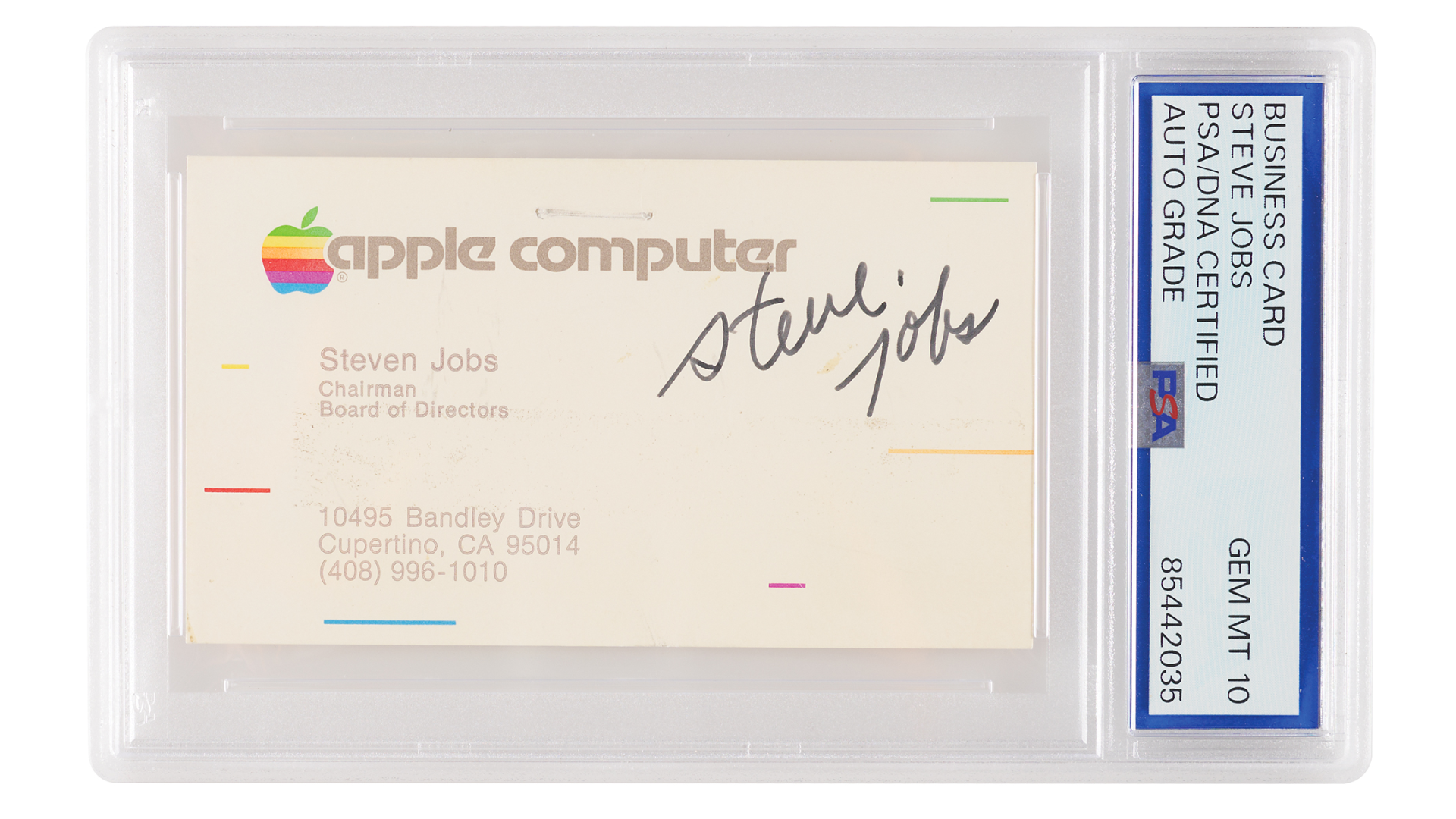 Gem Mint signed 1983 Steve Jobs business card opens at $70,000 — second signed card from that era after $180,000 record sale