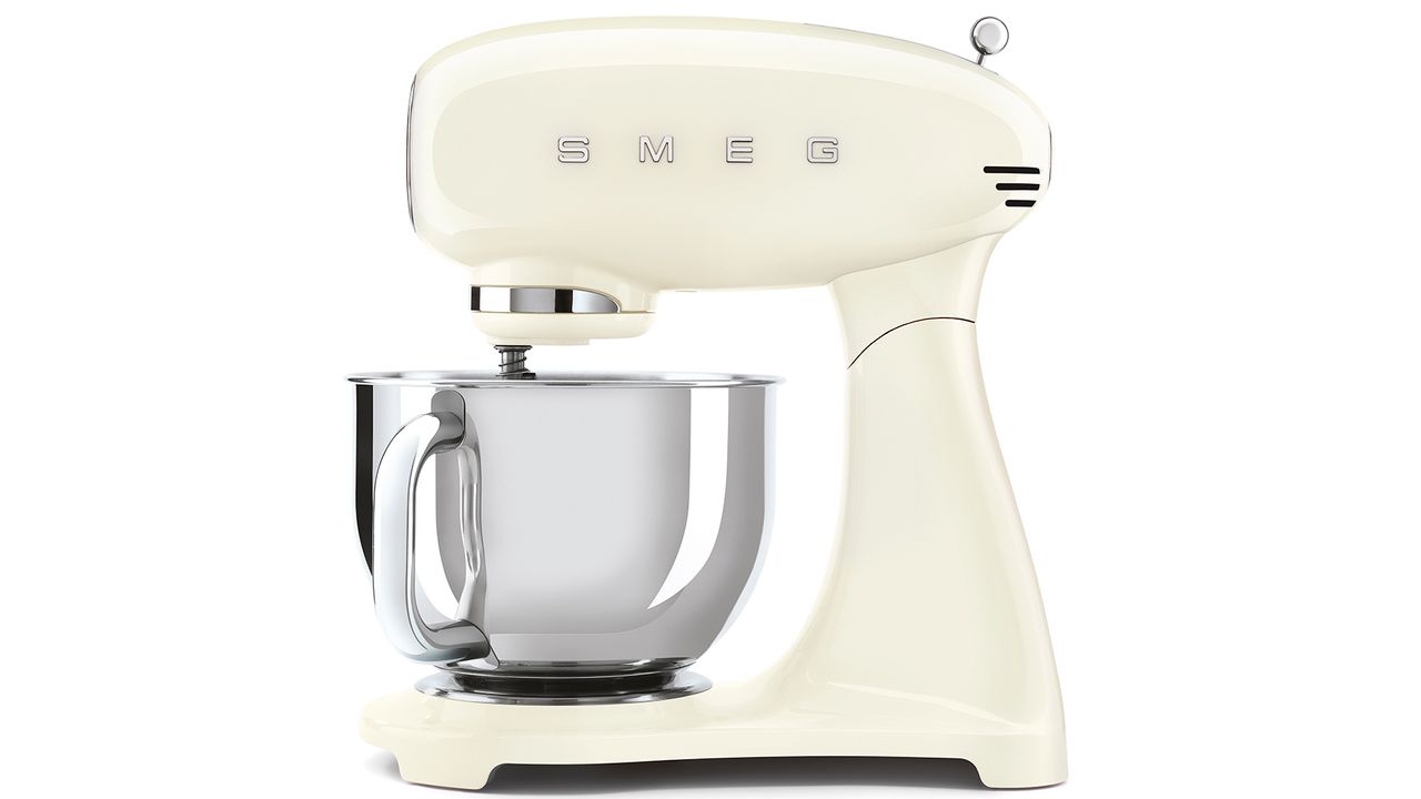 Smeg stand mixer in cream