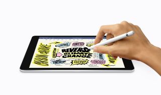 Apple iPad 10.2 2021 being used with an Apple Magic Pencil