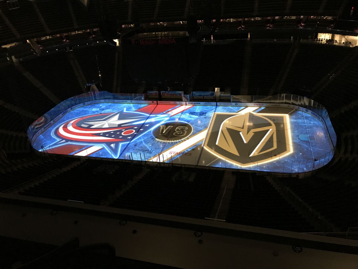 Christie’s projection mapping technology energizes the crowd at T-Mobile Arena in Las Vegas during the Golden Knights’ pregame show.