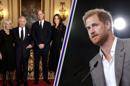 King Charles, Camilla, Prince William and Kate Middleton with Prince Harry