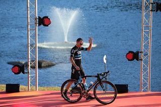 Chris Froome (Sky) is introduced