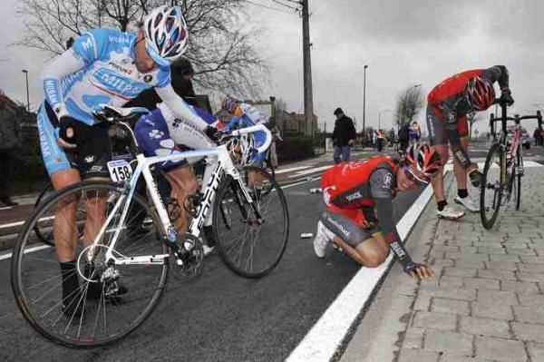 That hurt! Peter Wrolich (Mliram) crashed along with two RadioShack riders