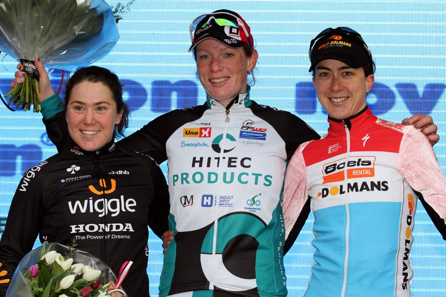 The Novilon Cup podium: Chloe Hoskins, Kirstin Wild, Christine Majerus