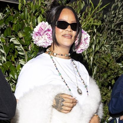 Rihanna was spotted at a Dior after-party wearing pieces from the Haute Couture Week runway show
