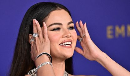 Selena Gomez on the red carpet wearing jewelry