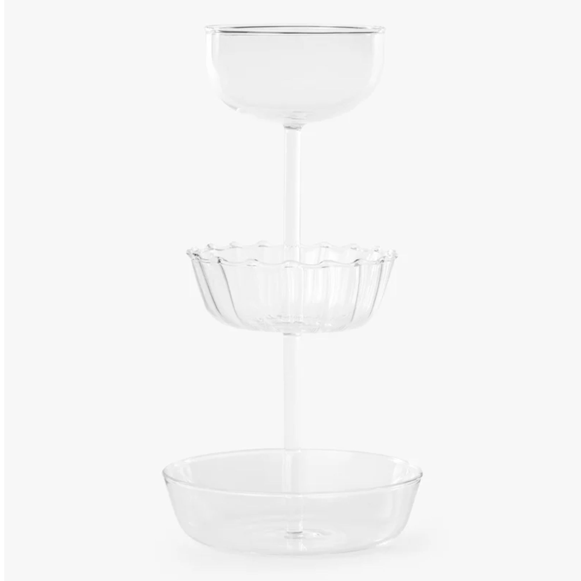 Glass 3-tier bowl stand