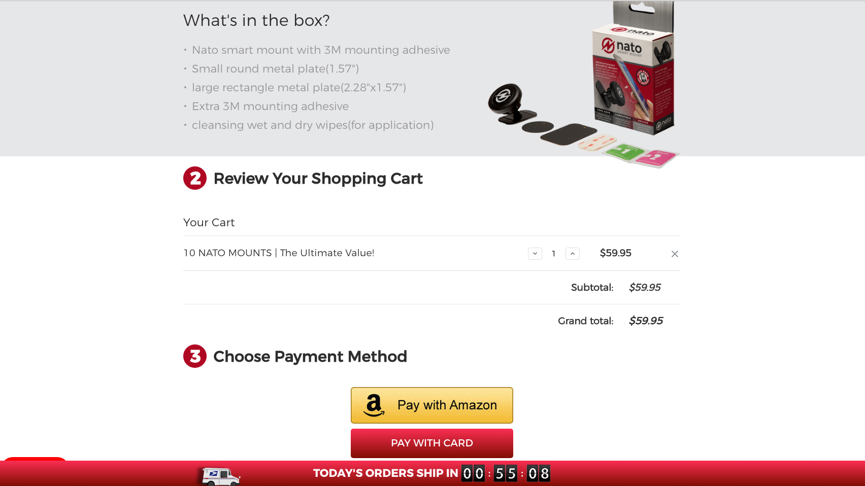 NatoMounts uses Amazon Pay for an easy checkout experience