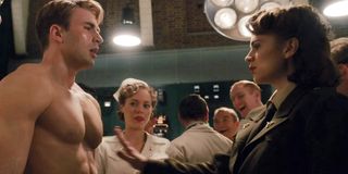 Chris Evans and Hayley Atwell in Captain America: The First Avenger