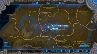 Zoomed in Map view for the Lake Kolomo Breath of the Wild Captured Memories collectibles