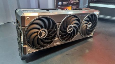 An Asus TUF RX 9070 XT on display at CES 2025