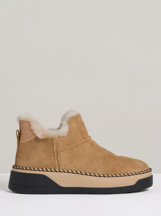 Reiss Sylvie Suede Shearling Lined Ankle Boots