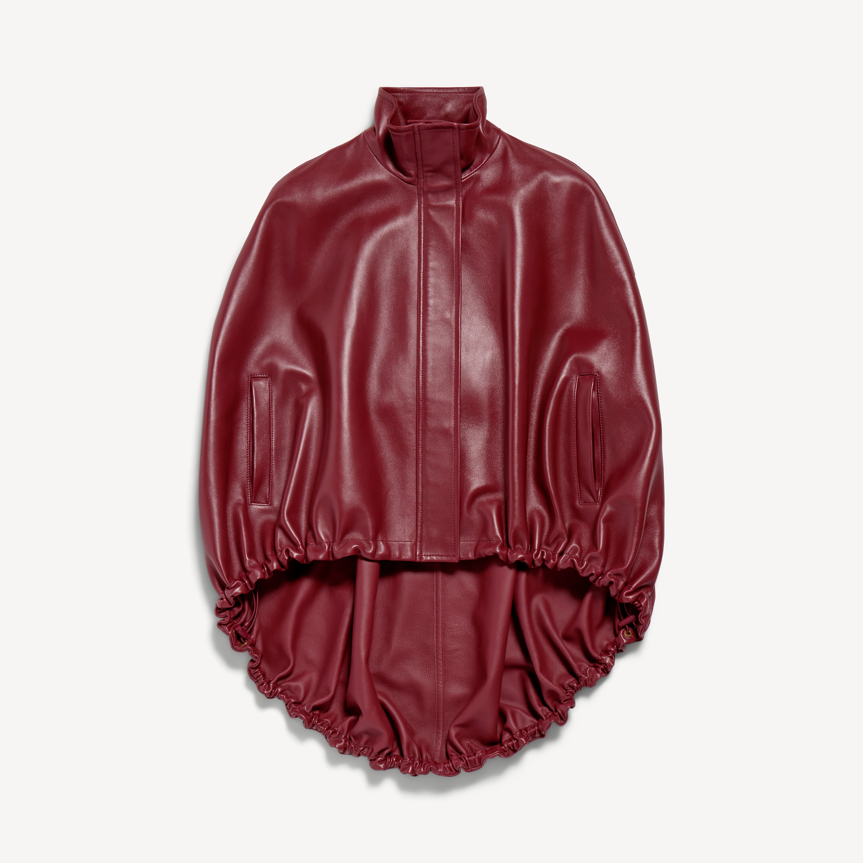 Women's short cape in burgundy