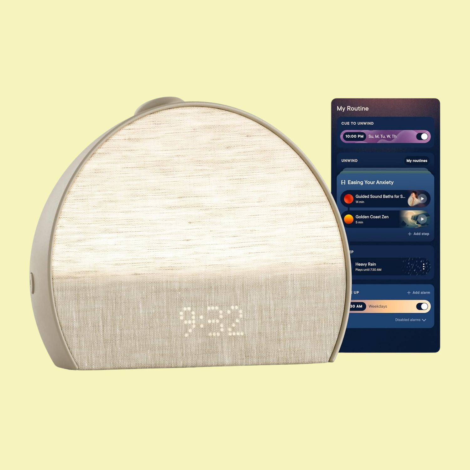 A greige sunrise alarm clock