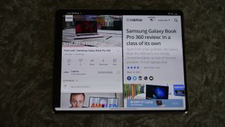 Samsung Galaxy Z Fold 2 split-screen