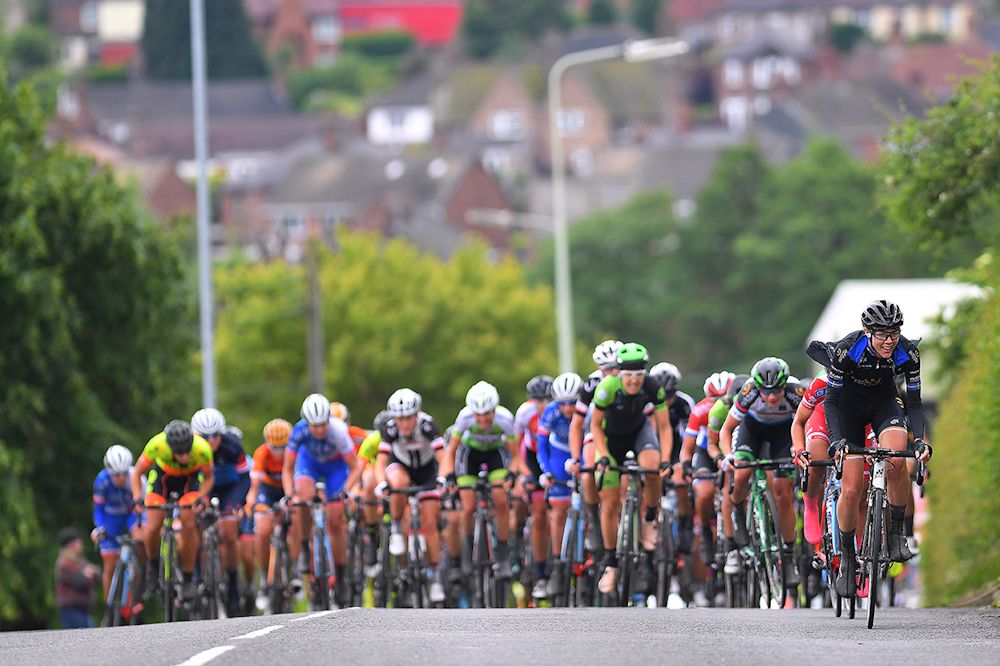 The peloton in action during stage 2 at the Women's Tour