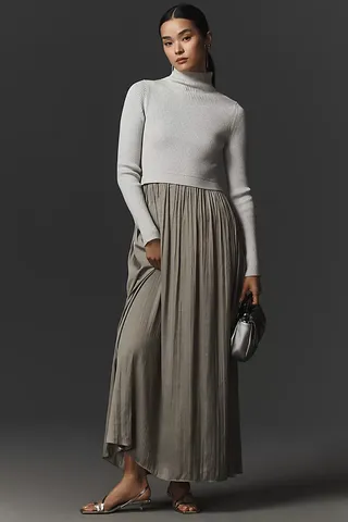 The Thea High-Neck Mockable Maxi Jumper Dress