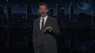 Jimmy Kimmel delivering his monologue on Jimmy Kimmel Live!