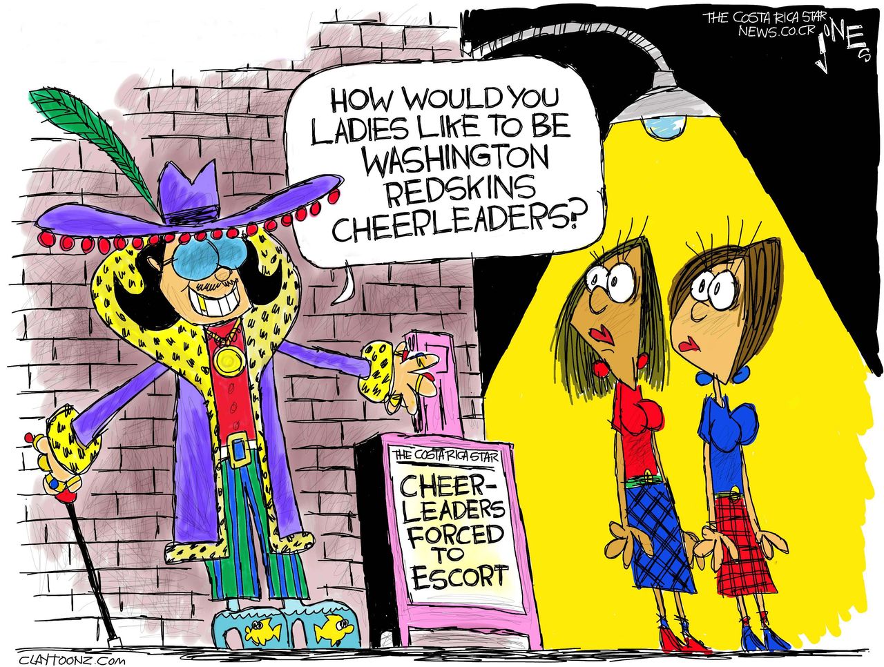 Editorial cartoon U.S. Washington Redskins cheerleaders