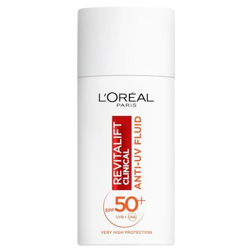 L&rsquo;or&eacute;al Paris Revitalift Clinical Spf 50+ Invisible Uv Fluid, Protect, Prevent and Improve Ageing Signs, Non-Oily Formula for All Skin Tones, Advanced Uv Protection and Antioxidant Vitamin C, 50ml