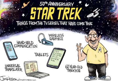 Editorial cartoon entertainment Star Trek