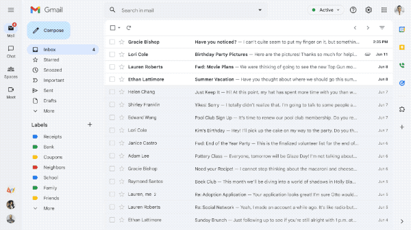 GIF naujos paieškos sistemoje „Gmail“.