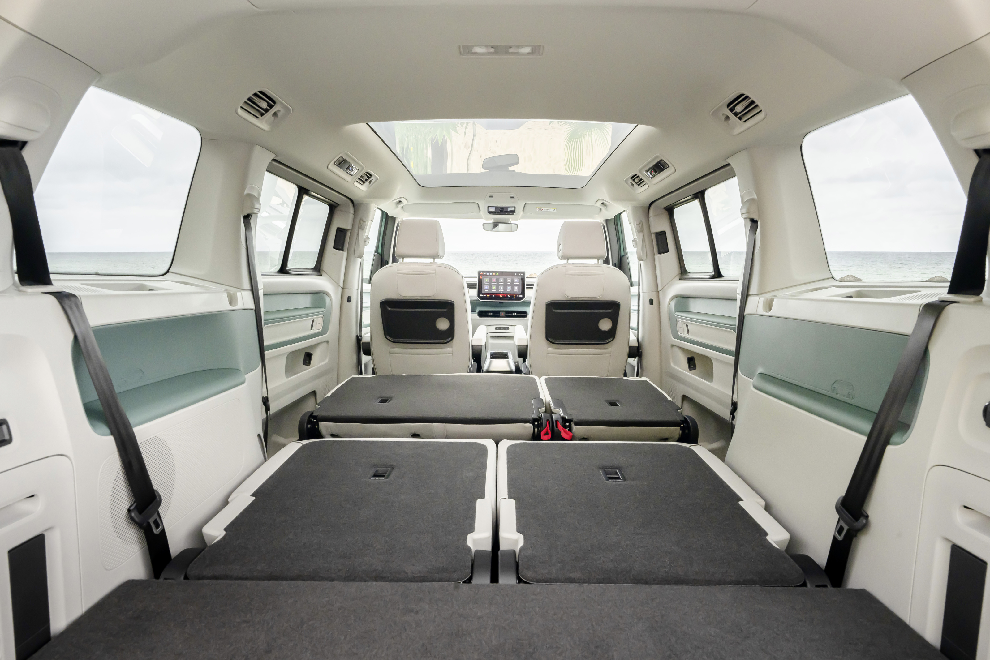 The ID.Buzz interior is capacious with the seats folded flat