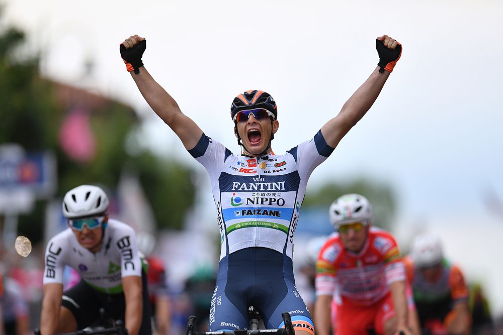 Damiano Cima (Nippo-Vini Fantini-Faizane) wins stage 18 at the Giro d'Italia