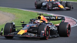 Max Verstappen setting the fastest lap in qualifying at the Japanese Grand Prix