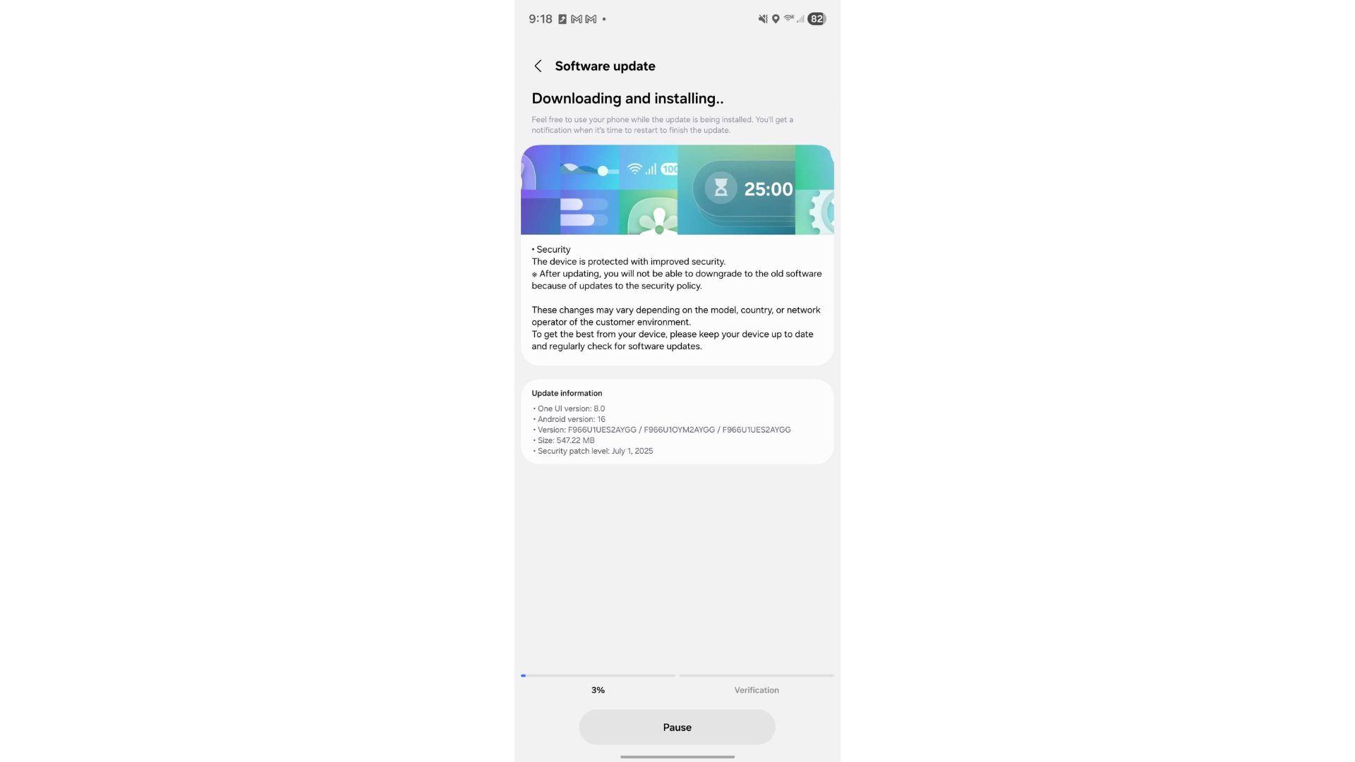 Galaxy Z Fold 7 gets its first update