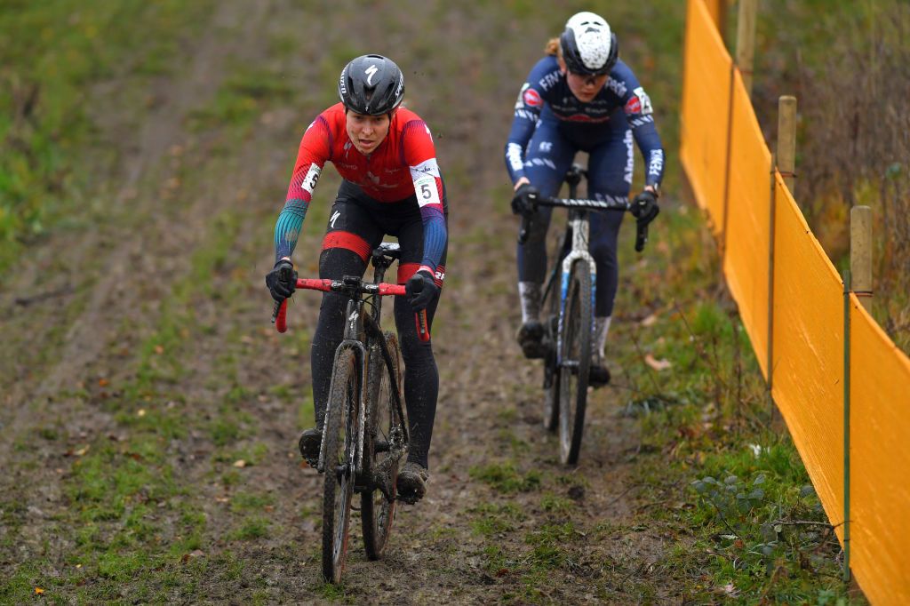 BOOM BELGIUM DECEMBER 06 Maghalie Rochette of Canada and Team SpecializedFeedback Sports during the 6th Superprestige Cyclocross Boom 2020 Women Elite De Schorre Boom Superprestige2021 SPBoom SuperprestigeCX on December 06 2020 in Boom Belgium Photo by Luc ClaessenGetty Images