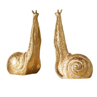 Gold snail book ends