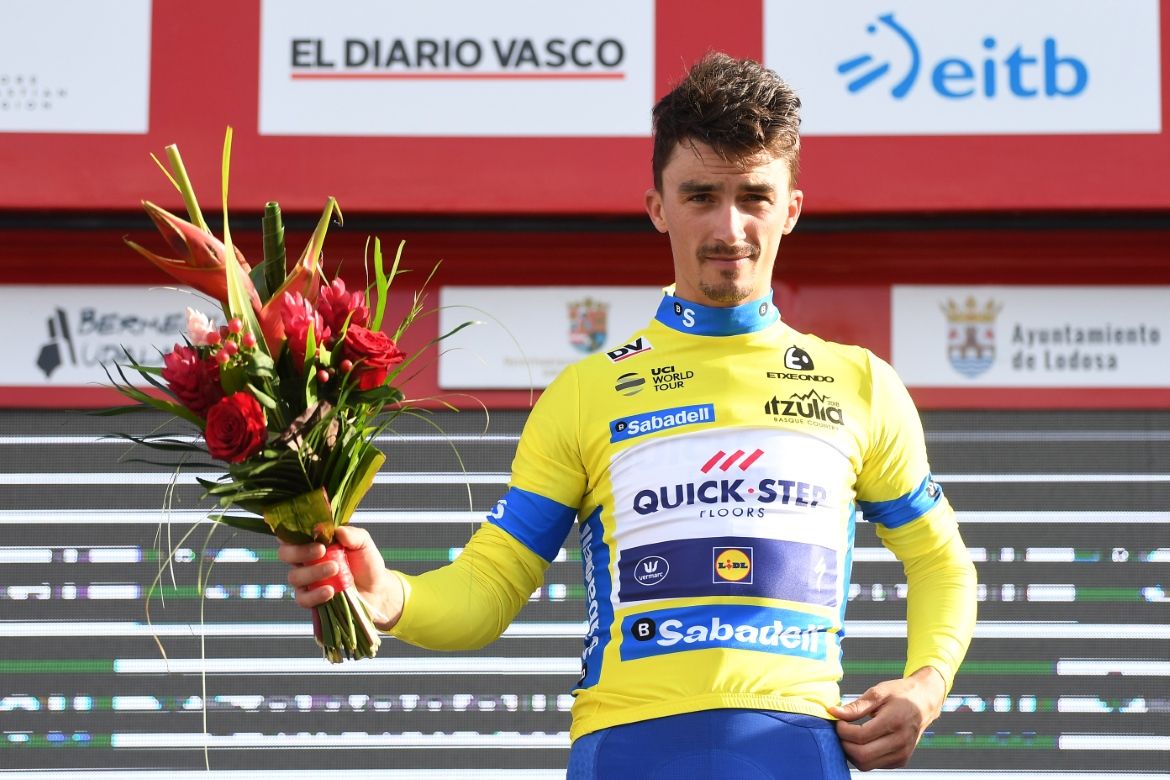 Julian Alaphilippe (Quick-Step Floors) in the leader's jersey