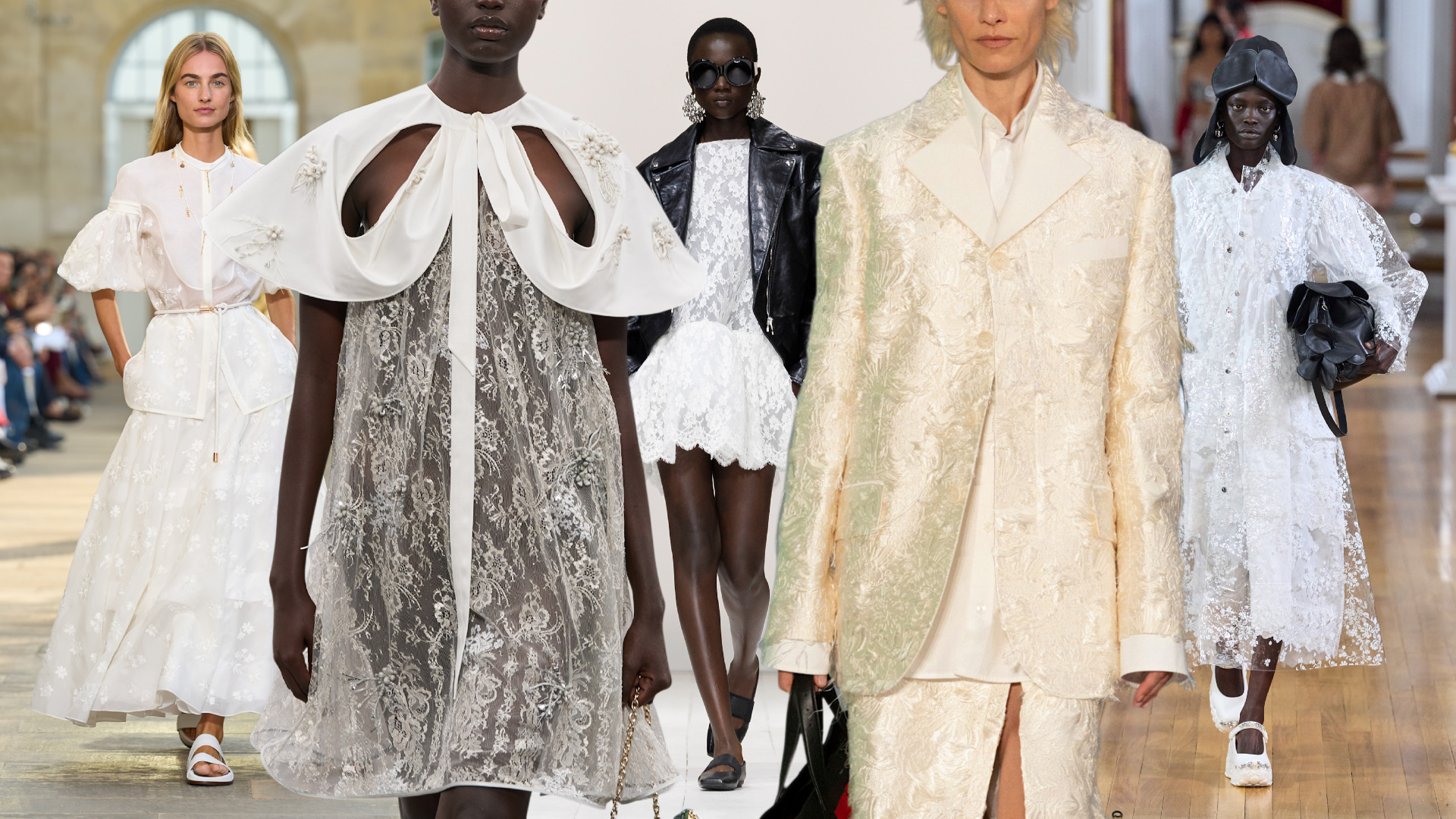 spring 2026 florals, white flowers at Gabriela Hearst, Dior, Givenchy, Proenza Schouler, and Simone Rocha