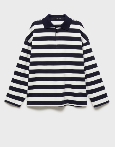Striped Polo Sweatshirt