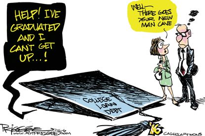 Editorial cartoon U.S. Student Debt