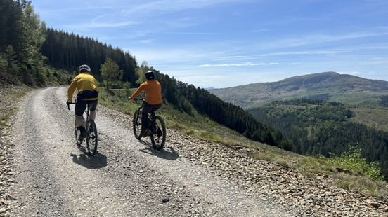 Riders on aGravel trail