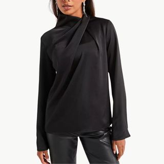 V by Very Draped Satin Shell Blouse