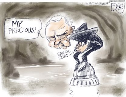 Political cartoon U.S. Orrin Hatch Senate taxes